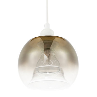 Happy Homewares Modern Polished Gold And Clear Glass Circular Pendant Lighting Shade - image 1