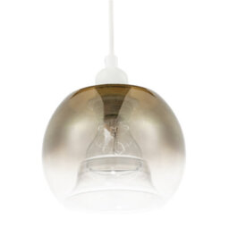 Happy Homewares Modern Polished Gold And Clear Glass Circular Pendant Lighting Shade