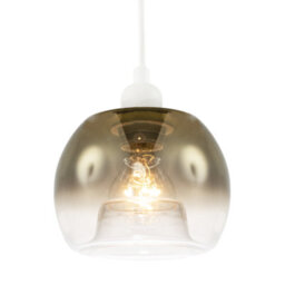 Happy Homewares Modern Polished Gold And Clear Glass Circular Pendant Lighting Shade - thumbnail 2