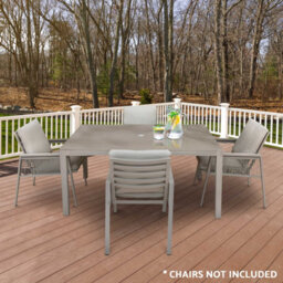 Dellonda Fusion Tempered Glass Garden Dining Table & Parasol Hole, Light Grey - thumbnail 3