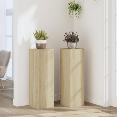 Walplus Plant Stand 2Pcs Sonoma Oak 25X25X80 Cm Engineered Wood - image 1