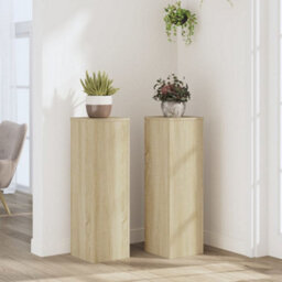 Walplus Plant Stand 2Pcs Sonoma Oak 25X25X80 Cm Engineered Wood - thumbnail 1