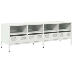 Berkfield Industrial Tv Cabinet White 135X39X43.5 Cm Cold-Rolled Steel