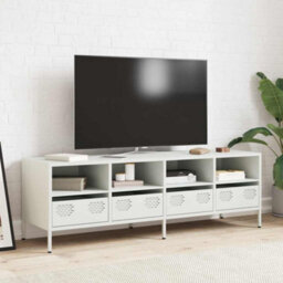 Berkfield Industrial Tv Cabinet White 135X39X43.5 Cm Cold-Rolled Steel - thumbnail 3