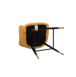 MiHOMEUK Zurich Velvet Bar Stool Contemporary Velvet Counter Stool With Metal Legs & Padded Back Mustard W52.5 X D51.5 X H96 Cm - thumbnail 7