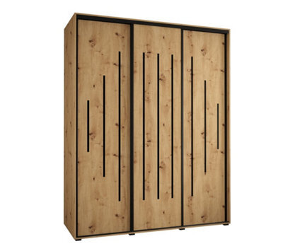 Arte  Cannes Xii Sliding Door Wardrobe W200Cm - Elegant Oak Artisan Storage Solution - image 1