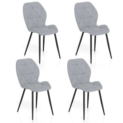 Upholstered Dining Chair Set Of 4 Modern Kitchen Chair Grey - image 1