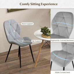 Upholstered Dining Chair Set Of 4 Modern Kitchen Chair Grey - thumbnail 5