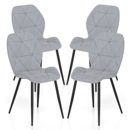 Upholstered Dining Chair Set Of 4 Modern Kitchen Chair Grey - thumbnail 6