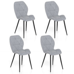 Upholstered Dining Chair Set Of 4 Modern Kitchen Chair Grey - thumbnail 1