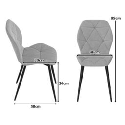 Upholstered Dining Chair Set Of 4 Modern Kitchen Chair Grey - thumbnail 2