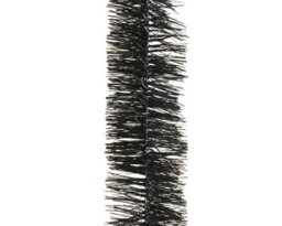 Decoris Black Christmas Tinsel Garland 2.7M Black Shiny Christmas Tree Tinsel - thumbnail 2