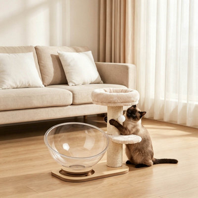 Living And Home Cat Tree Tower With Interactive Toy And Scratching Post, 51Cm H - image 1