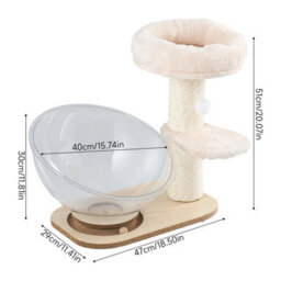 Living And Home Cat Tree Tower With Interactive Toy And Scratching Post, 51Cm H - thumbnail 7