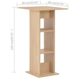 Berkfield Durable Bar Table Oak 60X60X110 Cm - thumbnail 6