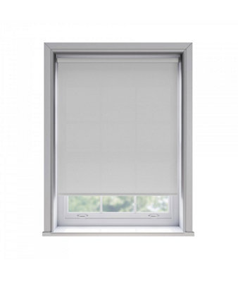 110Cm No Drill Self Adhesive White Thermal Blackout Roller Blind (170Cm Drop)