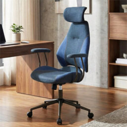Flax Fabric Computer Desk Chair With 2D Headrest - thumbnail 4
