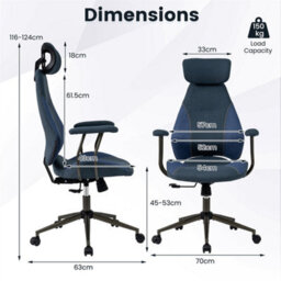 Flax Fabric Computer Desk Chair With 2D Headrest - thumbnail 2