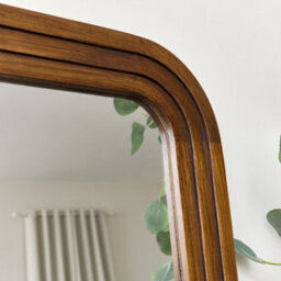 Melody Maison Dark Wood Arched Frame Wall Mirror 60Cm X 140Cm - thumbnail 4