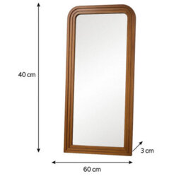 Melody Maison Dark Wood Arched Frame Wall Mirror 60Cm X 140Cm - thumbnail 9