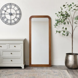 Melody Maison Dark Wood Arched Frame Wall Mirror 60Cm X 140Cm - thumbnail 6