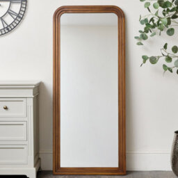 Melody Maison Dark Wood Arched Frame Wall Mirror 60Cm X 140Cm - thumbnail 7