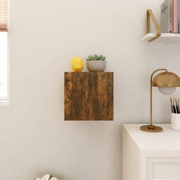Berkfield Wall Mounted Tv Cabinet Smoked Oak 30.5X30X30 Cm - thumbnail 4