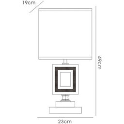 Luminosa Lighting Luminosa (Dh) Linea Table Lamp Square E27 Black Shade Polished Chrome/ Black/crystal - thumbnail 4