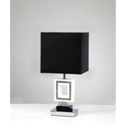 Luminosa Lighting Luminosa (Dh) Linea Table Lamp Square E27 Black Shade Polished Chrome/ Black/crystal - thumbnail 2