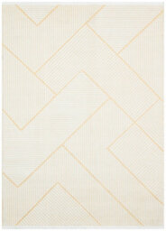 Cream Outdoor Rug, Geometric Striped Stain-Resistant Rug For Patio Decks, 3mm Modern Outdoor Area Rug-160Cm X 220Cm - thumbnail 5