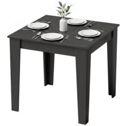 Dining Table For 4, 80L X 80W X 75Hcm, Black Wood Effect - thumbnail 4