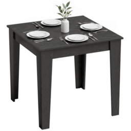 Dining Table For 4, 80L X 80W X 75Hcm, Black Wood Effect - thumbnail 1