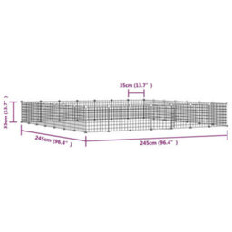 Walplus 28-Panel Pet Cage With Door Black 35X35 Cm Steel - thumbnail 4