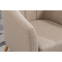 Westwood Modern Tub Chair, Upholstered Arm Chair Comfy Single Sofa Cream - thumbnail 5