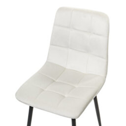 Beliani Set Of 4 Dining Chairs Powell Velvet Off-White - thumbnail 7