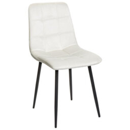 Beliani Set Of 4 Dining Chairs Powell Velvet Off-White - thumbnail 4