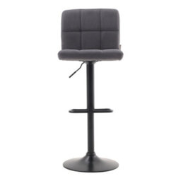 Living And Home Bar Stool Set Of 2 Grey Velvet Upholstered Bar Stools With Low Backrest - thumbnail 2