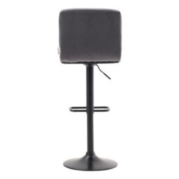 Living And Home Bar Stool Set Of 2 Grey Velvet Upholstered Bar Stools With Low Backrest - thumbnail 4