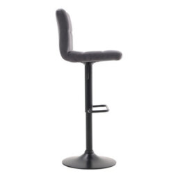 Living And Home Bar Stool Set Of 2 Grey Velvet Upholstered Bar Stools With Low Backrest - thumbnail 3