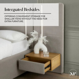 X Rocker Xr Living Amelia Ottoman Double Hotel Bed With Bedside Tables And App Controlled Lights - Grey - thumbnail 7