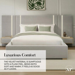 X Rocker Xr Living Amelia Ottoman Double Hotel Bed With Bedside Tables And App Controlled Lights - Grey - thumbnail 6