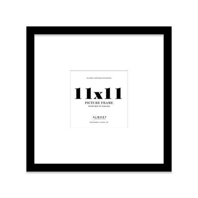 "11X11"" Black Picture Frame - 11X11"" Square Frame With 8X8"" Mount For 11X11""/8X8"" Pictures Art Deco Style Room Decor, 1 Pack" - image 1