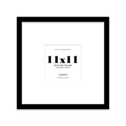 "11X11"" Black Picture Frame - 11X11"" Square Frame With 8X8"" Mount For 11X11""/8X8"" Pictures Art Deco Style Room Decor, 1 Pack" - thumbnail 1