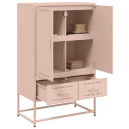 Berkfield Highboard Pink 68X39X111.5 Cm Steel - thumbnail 4