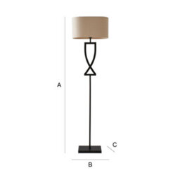 Valuelights Katniss Large Black Metal Floor Lamp With An Oatmeal Fabric Oval Lampshade - thumbnail 7