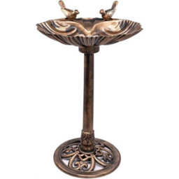 Bronze Effect Birds Hotel Bath Feeder Weatherproof Table Free Standing Pedestal - thumbnail 4