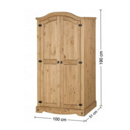 4 Piece Bedroom Set Solid Pine Wardrobe Chest Bedside Mercers Furniture - thumbnail 3