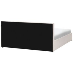 Beliani Ottoman Bed Lauresses Fabric Light Beige 180 X 200 Cm (Eu Super King) - thumbnail 7