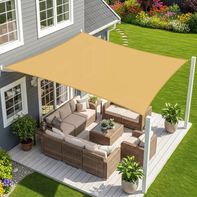 Beige 2X3M Rectangular Shade Sail 95% Uv Protection Waterproof - image 1