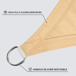 Beige 2X3M Rectangular Shade Sail 95% Uv Protection Waterproof - thumbnail 3